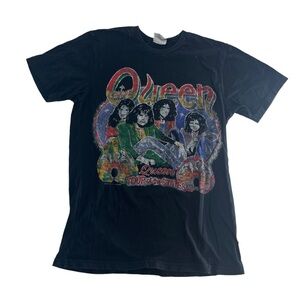 Vintage Queen Shirt Mens Small Black Y2K 2005 North American Tour‎ Band Concert